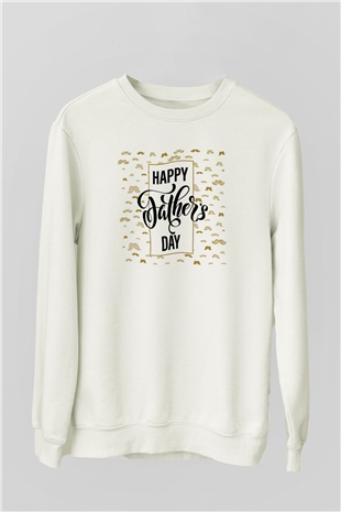 Babalar Günü Beyaz Unisex Sweatshirt