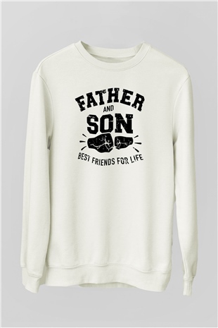 Babalar Günü Beyaz Unisex Sweatshirt