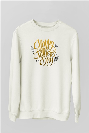Babalar Günü Beyaz Unisex Sweatshirt