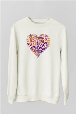Babalar Günü Beyaz Unisex Sweatshirt