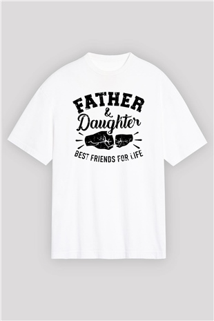 Babalar Günü Beyaz Oversize Tişört Oversize T-shirt - TişörtFabrikası