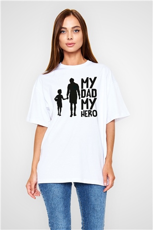 Babalar Günü Beyaz Oversize Tişört Oversize T-shirt - TişörtFabrikası