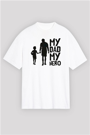 Babalar Günü Beyaz Oversize Tişört Oversize T-shirt - TişörtFabrikası