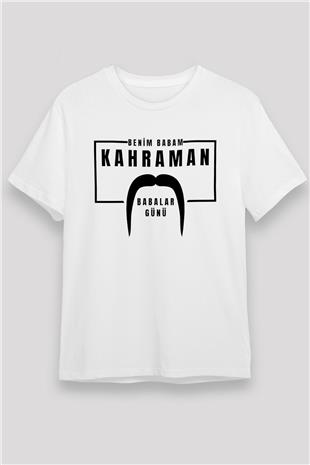 Babalar Günü Unisex Baskılı Beyaz Tişört - Tshirt