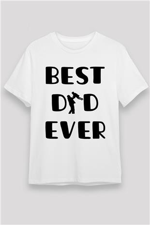 Babalar Günü Unisex Baskılı Beyaz Tişört - Tshirt