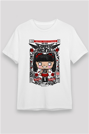 Baby Metal Baskılı Unisex Beyaz Tişört