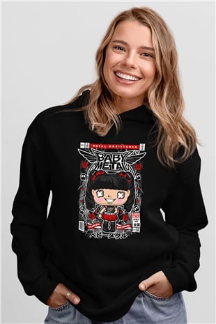Baby Metal Baskılı Unisex Siyah Hoodie