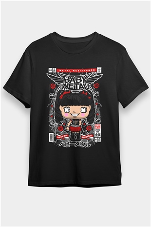 Baby Metal Baskılı Unisex Siyah Tişört