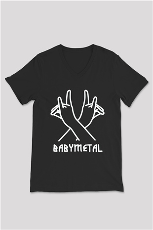 Babymetal Siyah Unisex V Yaka Tişört