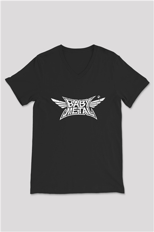 Babymetal Siyah Unisex V Yaka Tişört T-Shirt
