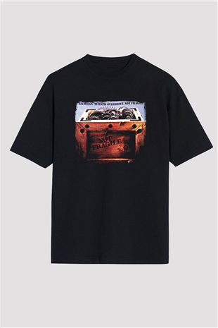 Bachman–Turner Overdrive Baskılı Unisex Siyah Oversize Tişört
