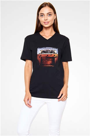 Bachman–Turner Overdrive Baskılı Unisex Siyah V Yaka Tişört