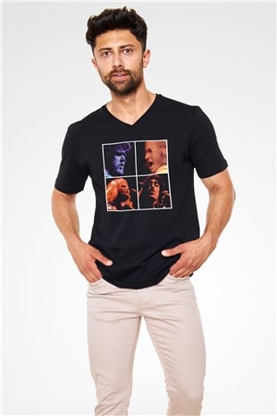 Bachman-Turner Overdrive Siyah Unisex V Yaka Tişört