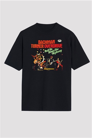 Bachman-Turner Overdrive Siyah Unisex Oversize Tişört T-Shirt