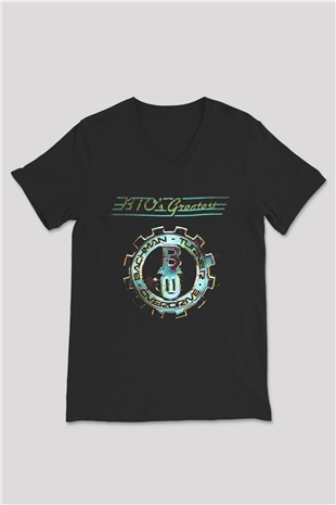 Bachman-Turner Overdrive Siyah Unisex V Yaka Tişört