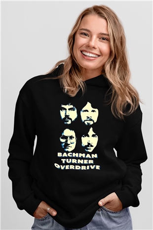Bachman-Turner Overdrive Siyah Unisex Kapüşonlu Sweatshirt