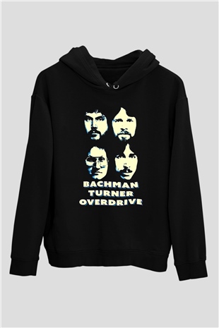 Bachman-Turner Overdrive Siyah Unisex Kapüşonlu Sweatshirt