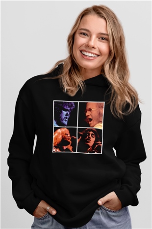 Bachman-Turner Overdrive Siyah Unisex Kapüşonlu Sweatshirt