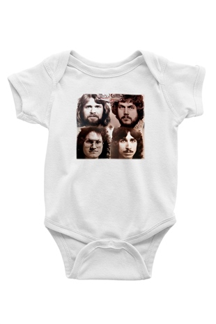 BachmanTurner Overdrive Baskılı Beyaz Unisex Bebek Body - Zıbın