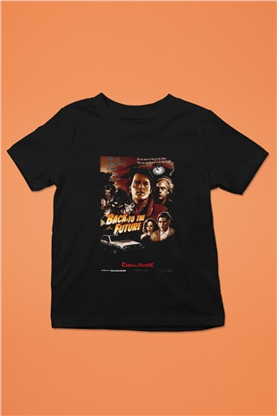 Back to the future Geleceğe Dönüş Baskılı Siyah Unisex Çocuk Tişört