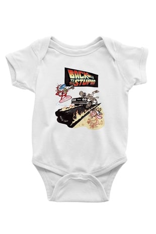 Back to the future Geleceğe Dönüş Baskılı Beyaz Unisex Bebek Body - Zıbın