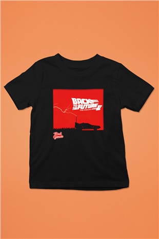 Back to the future Geleceğe Dönüş Baskılı Siyah Unisex Çocuk Tişört
