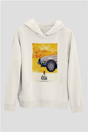 Back to the Future Geleceğe Dönüş Beyaz Unisex Hoodie