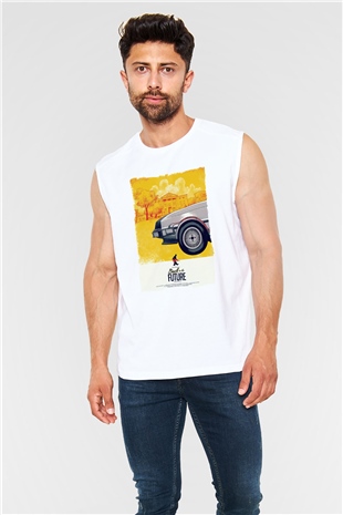 Back to the Future Geleceğe Dönüş Beyaz Unisex Kolsuz Tişört