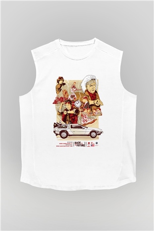 Back to the future Geleceğe Dönüş Beyaz Unisex Kolsuz Tişört