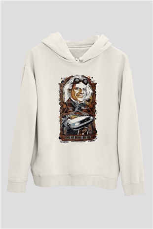 Back to the future Geleceğe Dönüş Beyaz Unisex Kapşonlu Sweatshirt