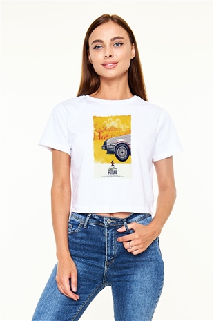 Back to the Future Geleceğe Dönüş Beyaz  Crop Top Tişört