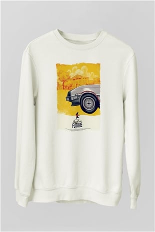 Back to the Future Geleceğe Dönüş Beyaz Unisex Sweatshirt