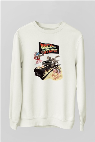 Back to the future Geleceğe Dönüş Beyaz Unisex Sweatshirt