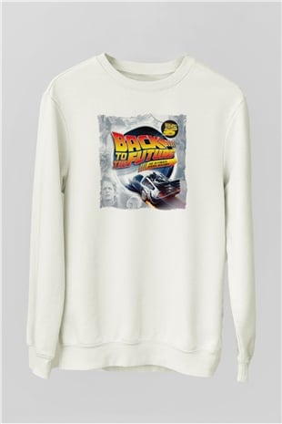 Back to the Future Geleceğe Dönüş Beyaz Unisex Sweatshirt