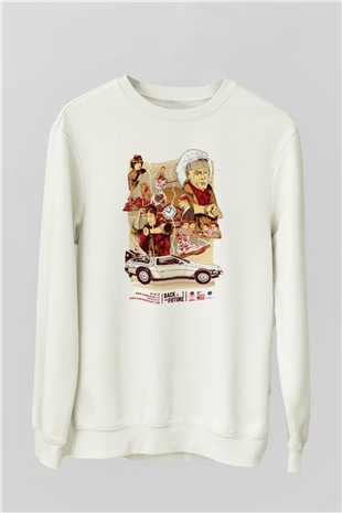 Back to the future Geleceğe Dönüş Beyaz Unisex Sweatshirt