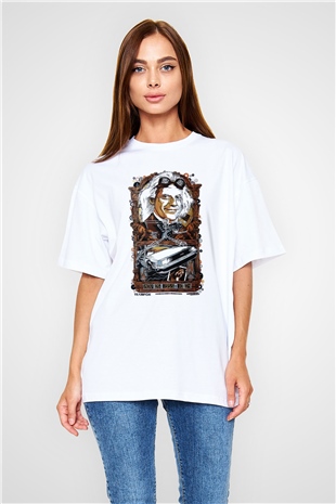 Back to the future Geleceğe Dönüş Beyaz Unisex Oversize Tişört