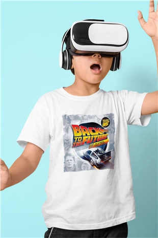 Back to the Future Geleceğe Dönüş Beyaz Unisex Çocuk Tişört