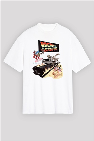 Back to the future Geleceğe Dönüş Beyaz Unisex Oversize Tişört