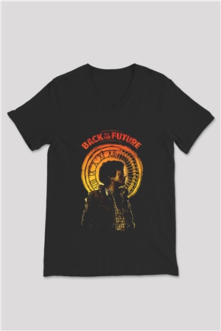 Back to the future Geleceğe Dönüş Siyah Unisex V Yaka Tişört