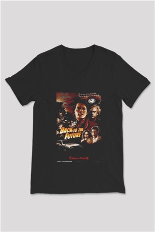 Back to the future Geleceğe Dönüş Siyah Unisex V Yaka Tişört