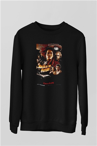 Back to the future Geleceğe Dönüş Siyah Unisex Sweatshirt