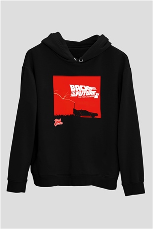 Back to the future Geleceğe Dönüş Siyah Unisex Kapüşonlu Sweatshirt