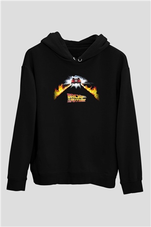 Back to the Future Geleceğe Dönüş Siyah Unisex Hoodie