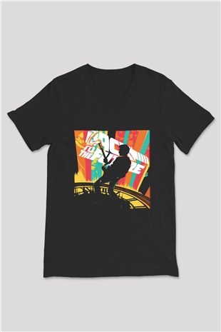 Back to the future Geleceğe Dönüş Siyah Unisex V Yaka Tişört