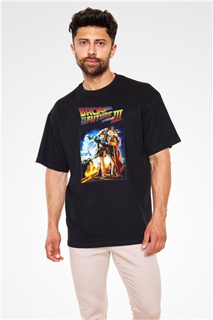 Back to the Future Geleceğe Dönüş Siyah Oversize Tişört Oversize T-shirt