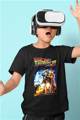 Back to the Future Geleceğe Dönüş Siyah Unisex Çocuk Tişört