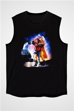 Back to the future Geleceğe Dönüş Siyah Unisex Kolsuz Tişört
