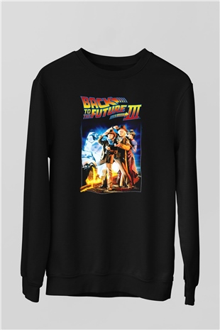 Back to the Future Geleceğe Dönüş Siyah Unisex Sweatshirt