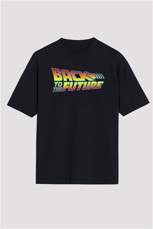 Back to the Future Geleceğe Dönüş Siyah Unisex Oversize Tişört T-Shirt