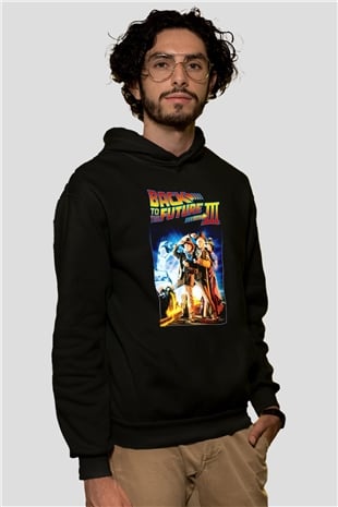 Back to the Future Geleceğe Dönüş Siyah Unisex Hoodie